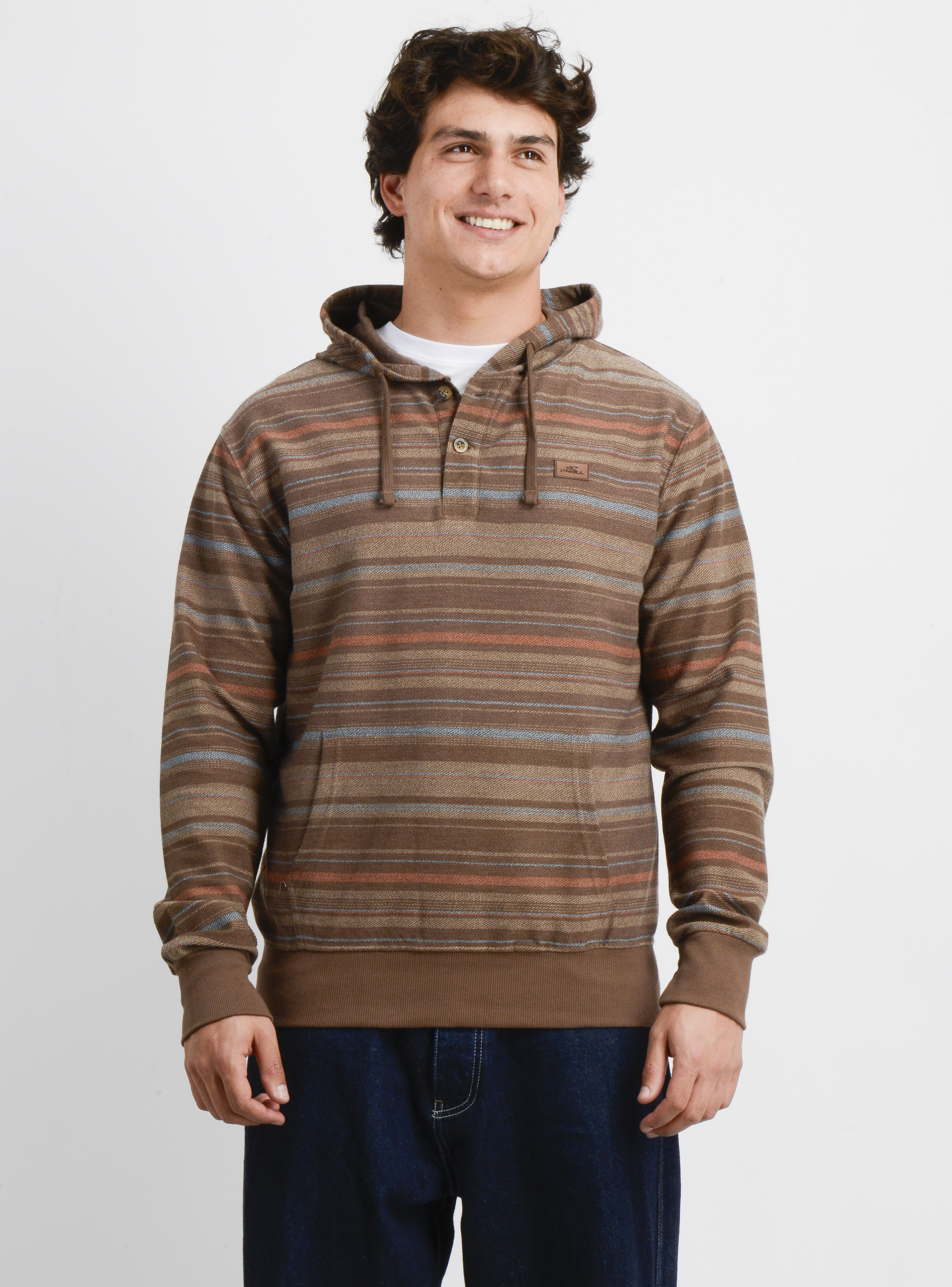 POLERON HOODIE BAVARO STRIPE II CAFE - 1