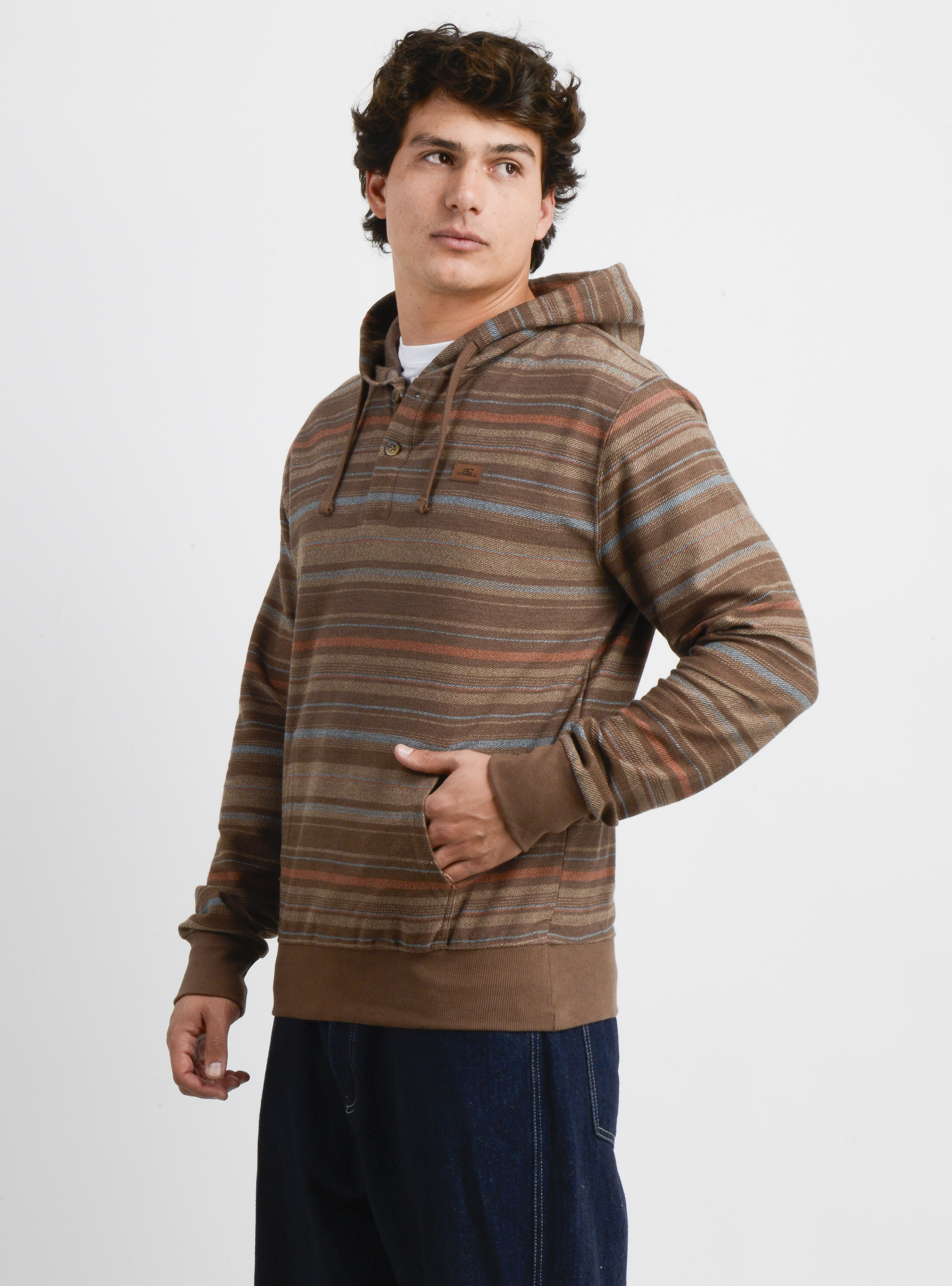 POLERON HOODIE BAVARO STRIPE II CAFE - 3