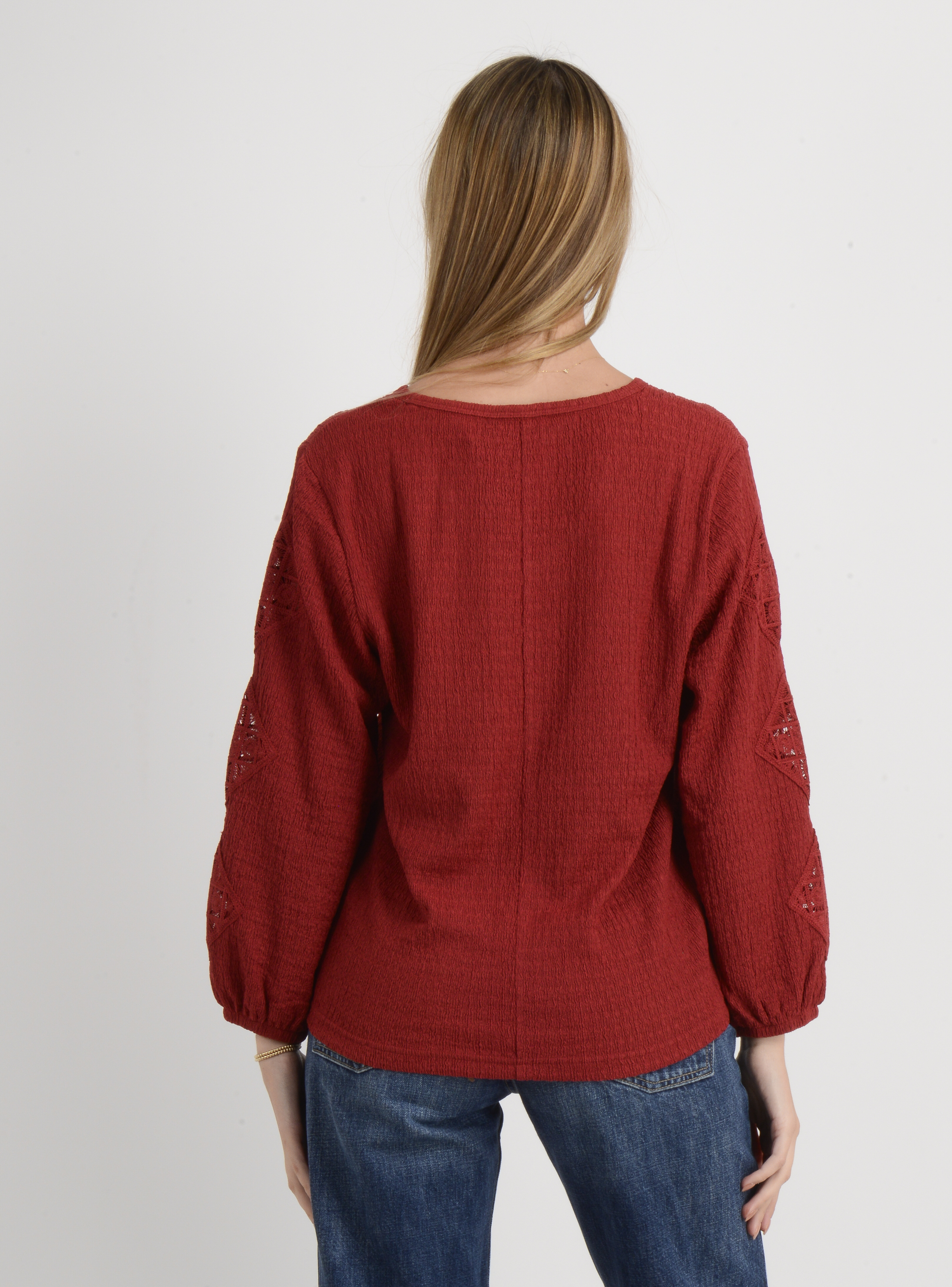 POLERA MANGA LARGA BRAYTON ROJO OSCURO - 2