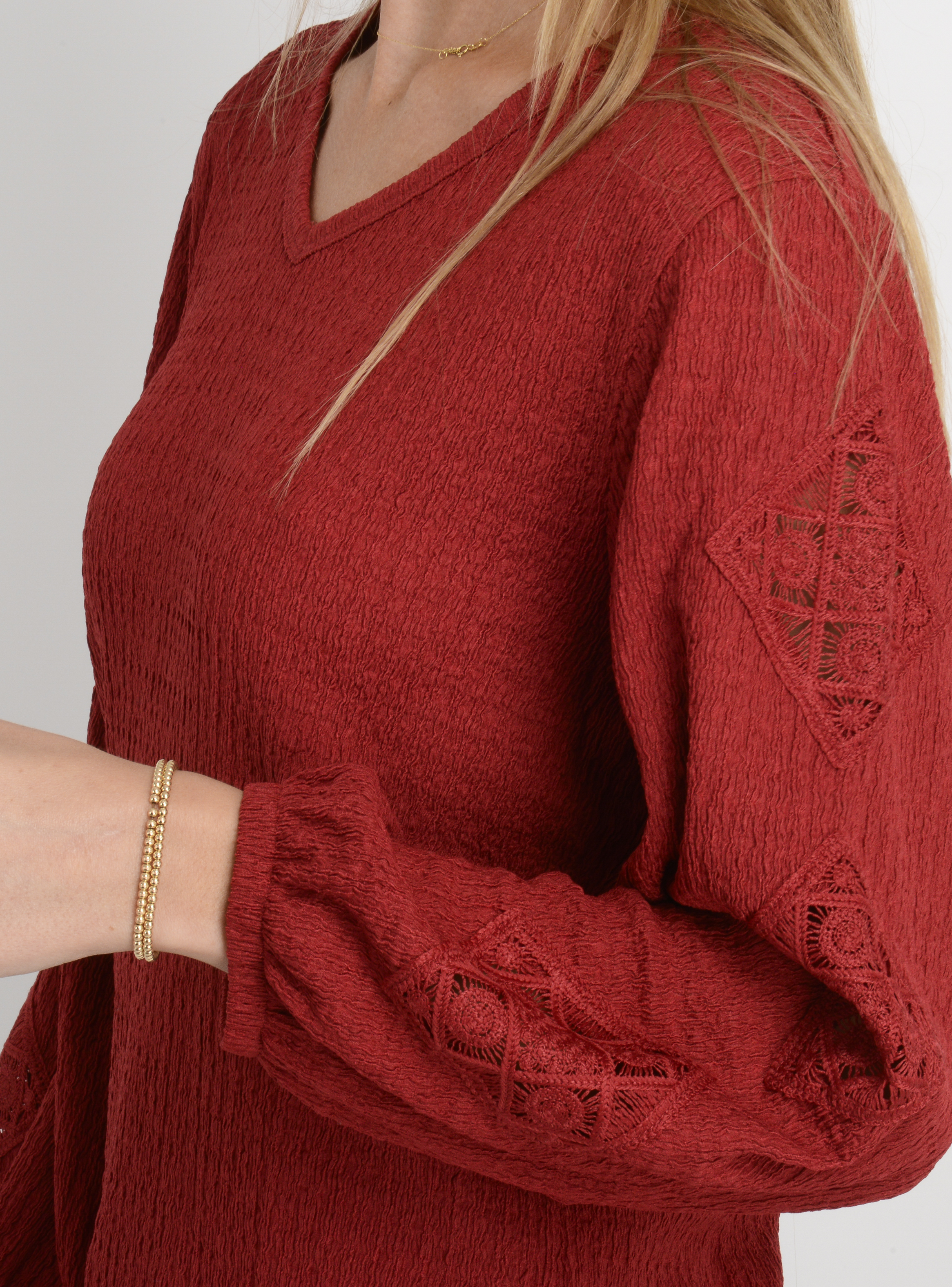 POLERA MANGA LARGA BRAYTON ROJO OSCURO - 5
