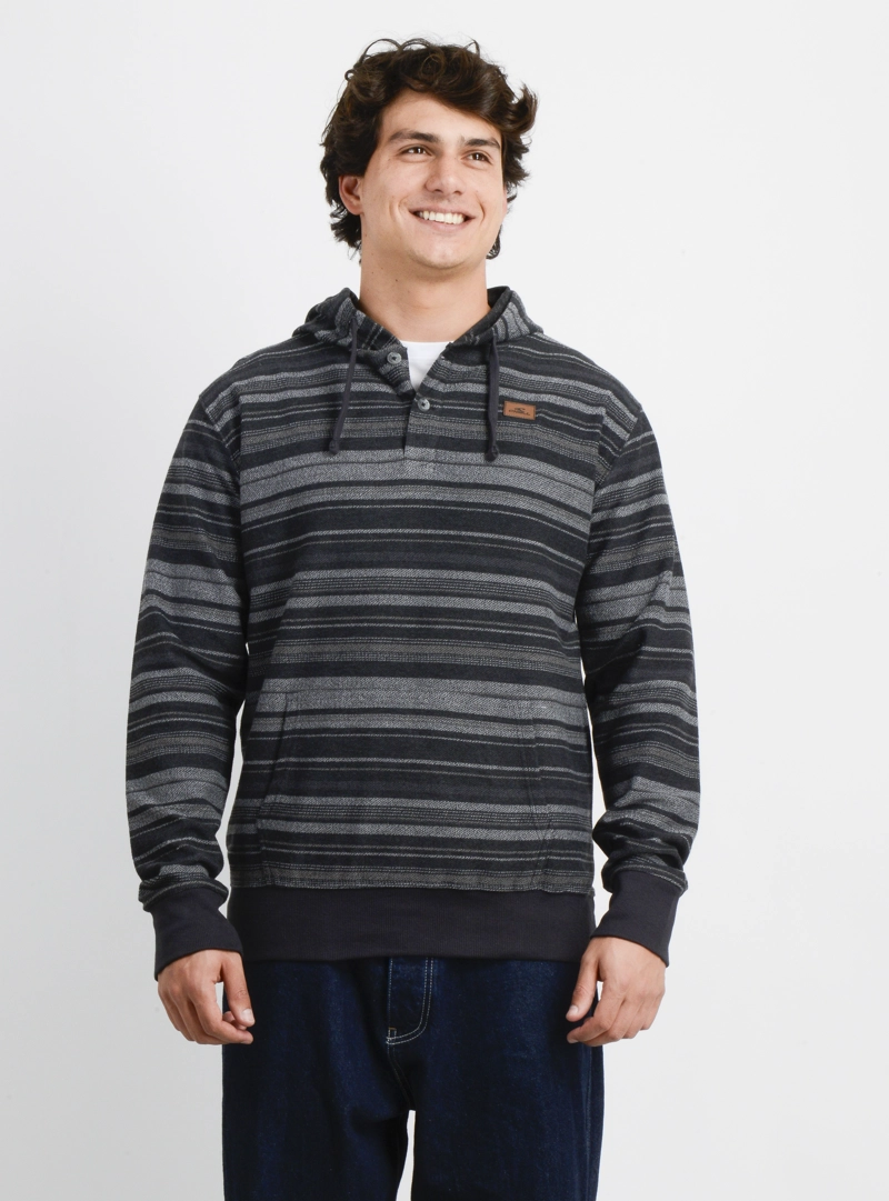 POLERON HOODIE BAVARO STRIPE II NEGRO - 1