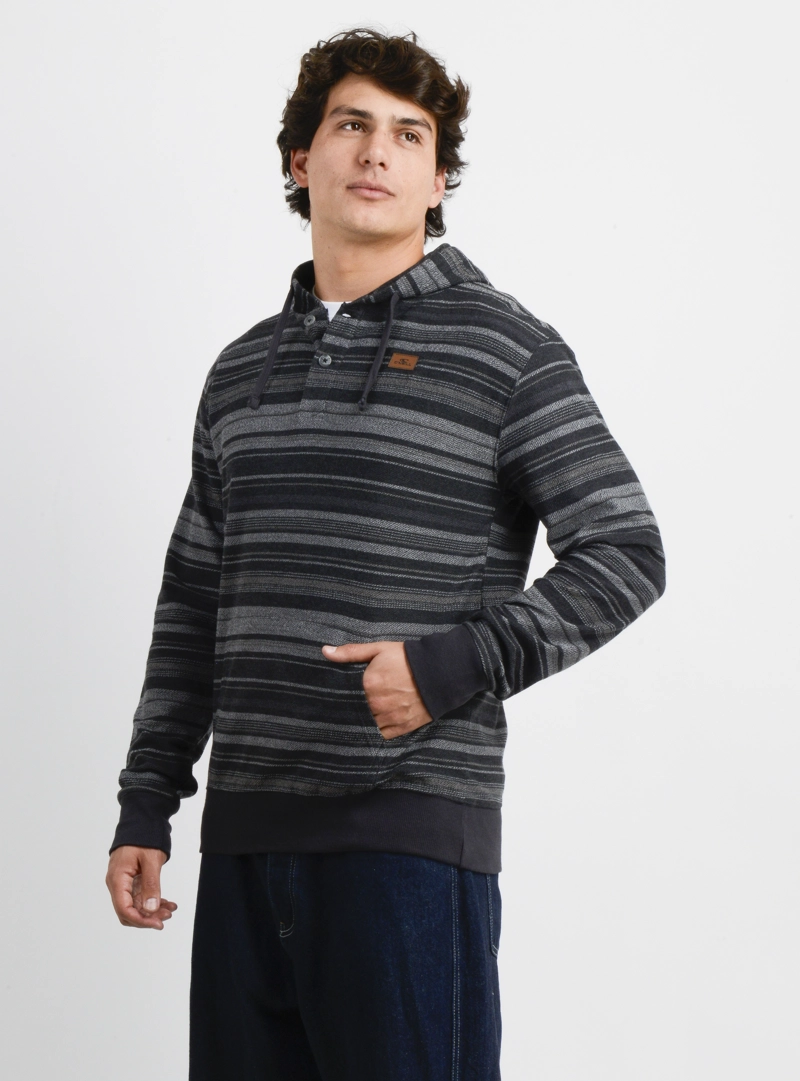 POLERON HOODIE BAVARO STRIPE II NEGRO - 3