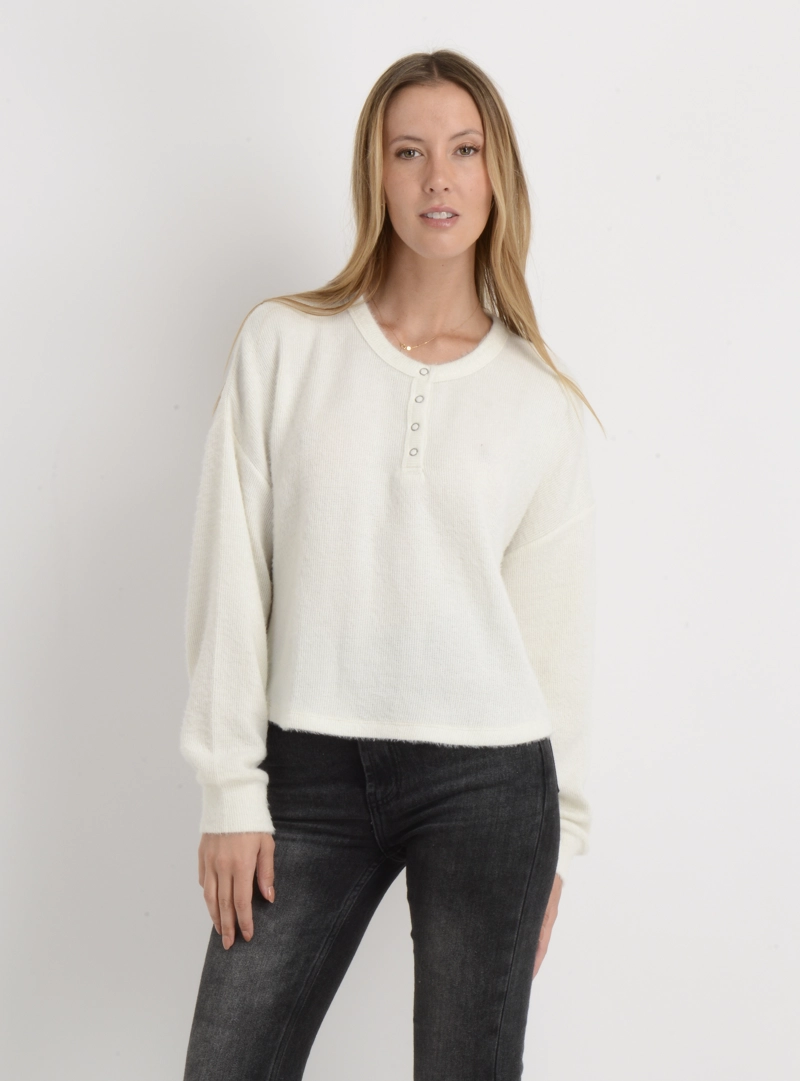 POLERA TEJIDA MANGA LARGA INESSA BEIGE CLARO - 1