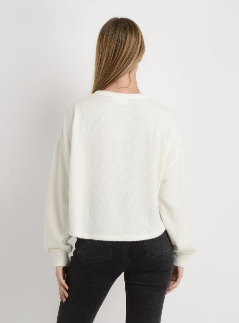POLERA TEJIDA MANGA LARGA INESSA BEIGE CLARO - 2