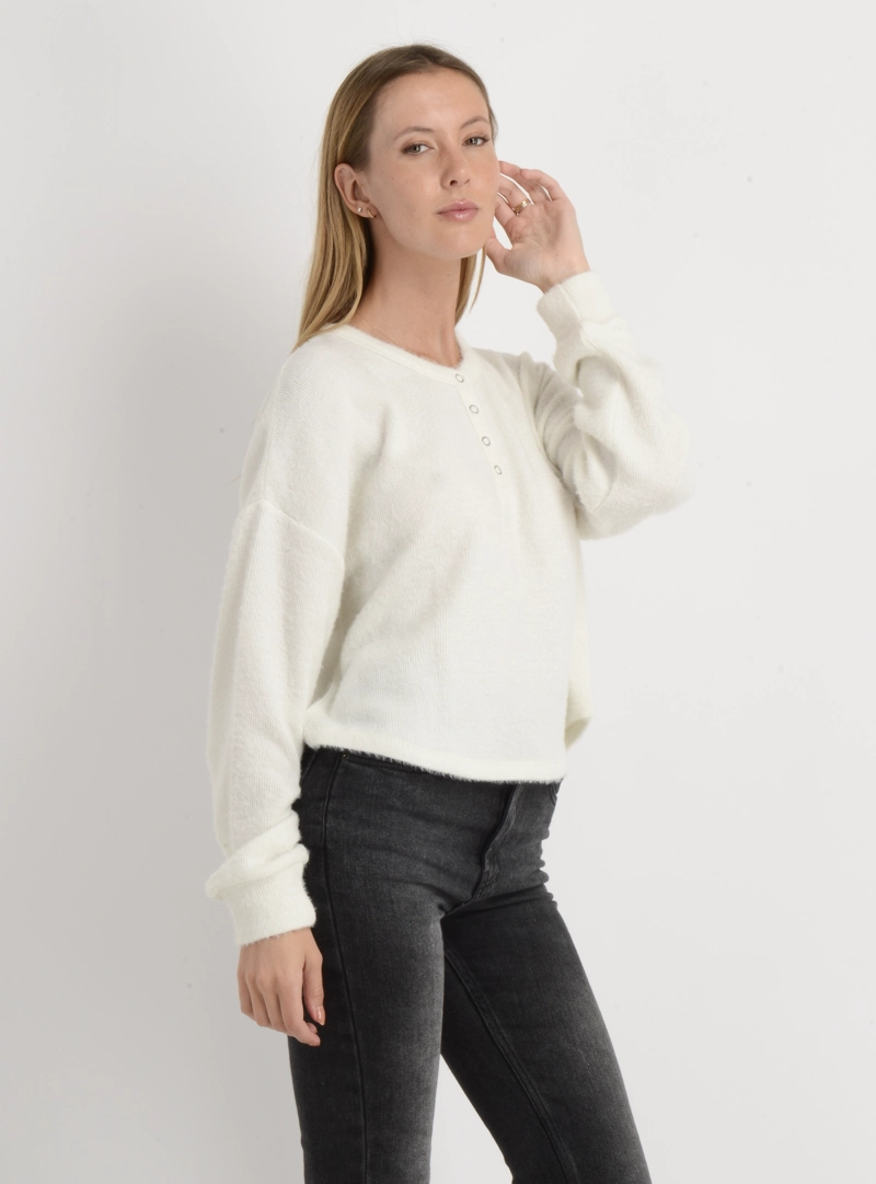 POLERA TEJIDA MANGA LARGA INESSA BEIGE CLARO - 4