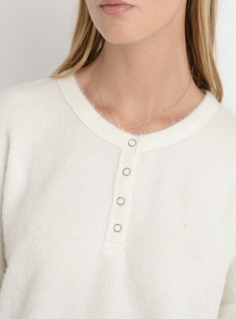 POLERA TEJIDA MANGA LARGA INESSA BEIGE CLARO - 5