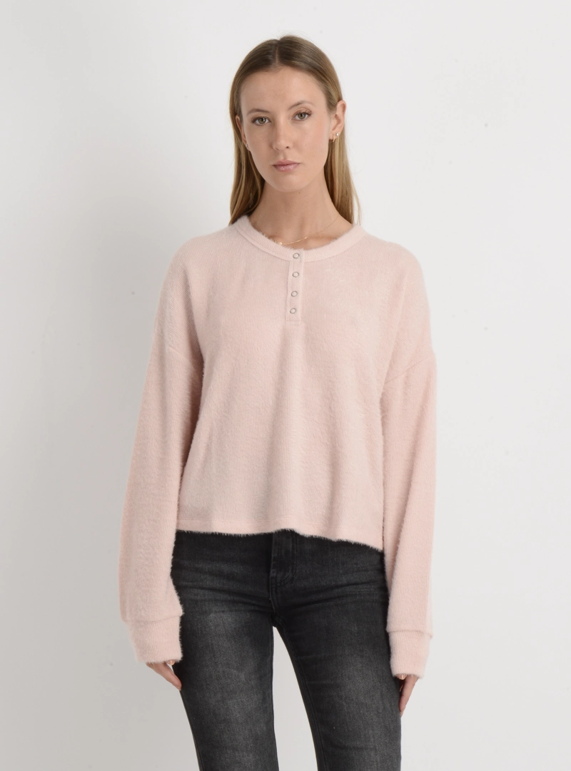 POLERA TEJIDA MANGA LARGA INESSA ROSADO CLARO - 1