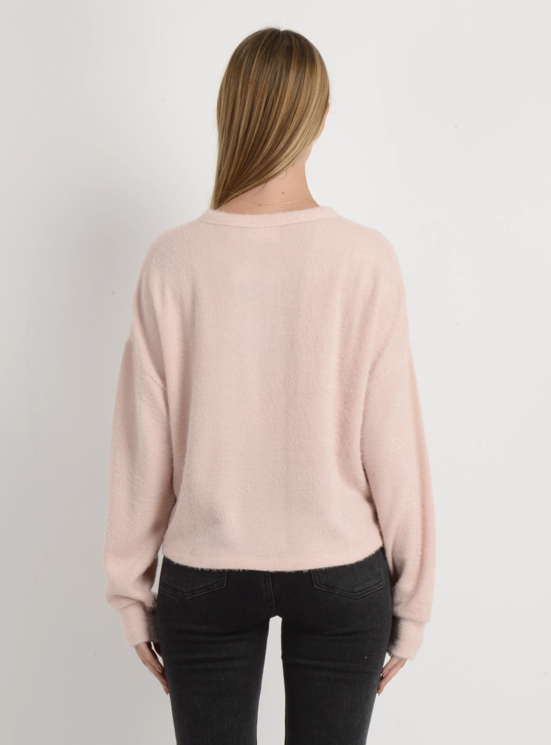 POLERA TEJIDA MANGA LARGA INESSA ROSADO CLARO - 2
