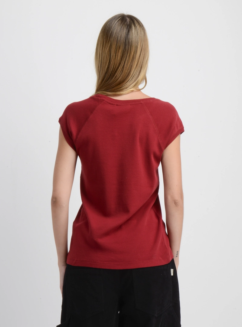 POLERA MANGA CORTA MONETTE ROJO OSCURO - 2