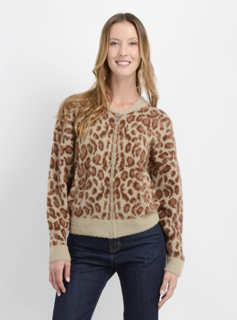SWEATER CON CIERRE WILD CAFE  CLARO - 1