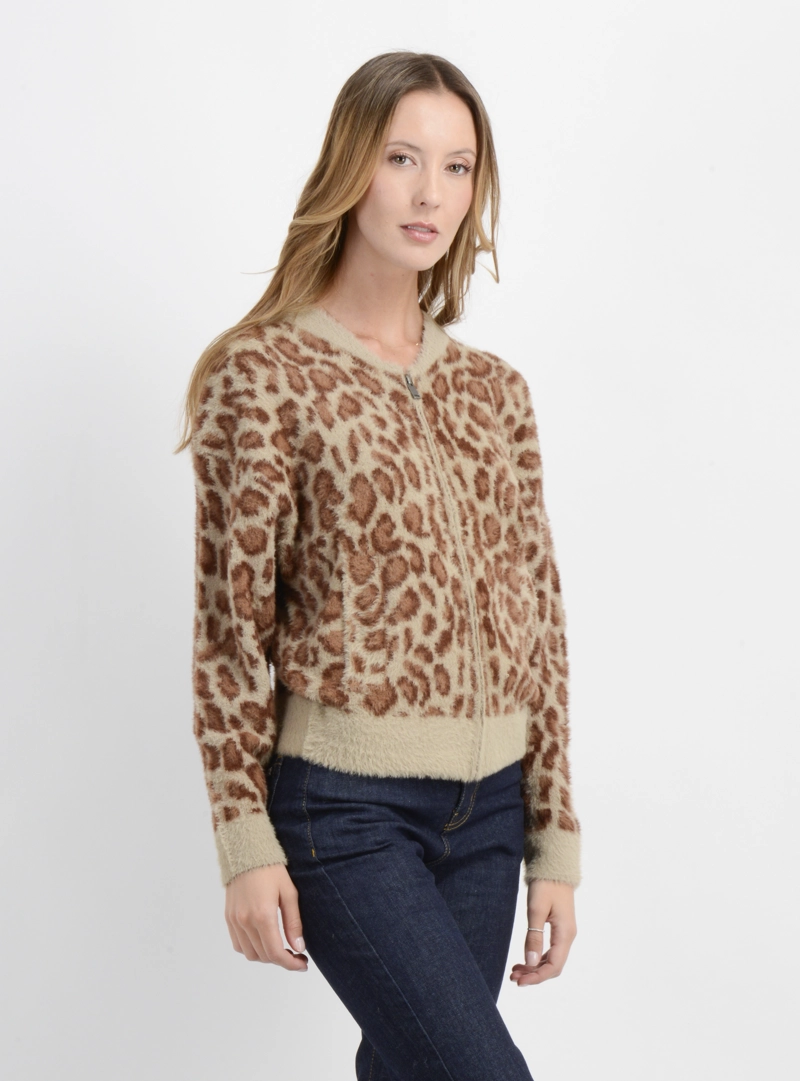 SWEATER CON CIERRE WILD CAFE  CLARO - 4