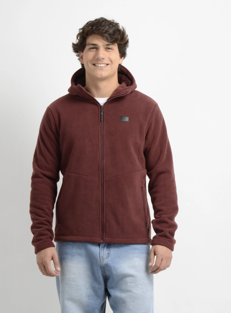 POLERON POLAR ACANALADO VENTURE ROJO OSCURO - 1