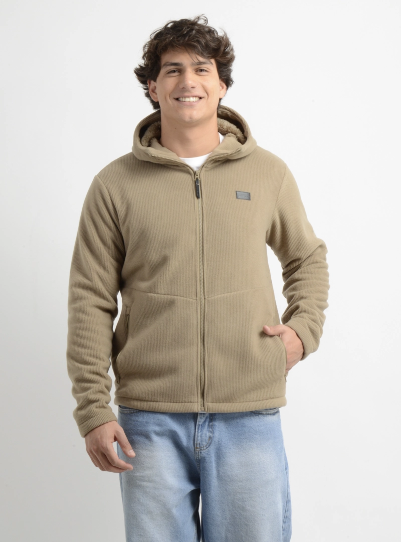 POLERON POLAR ACANALADO VENTURE CAFE  CLARO - 1