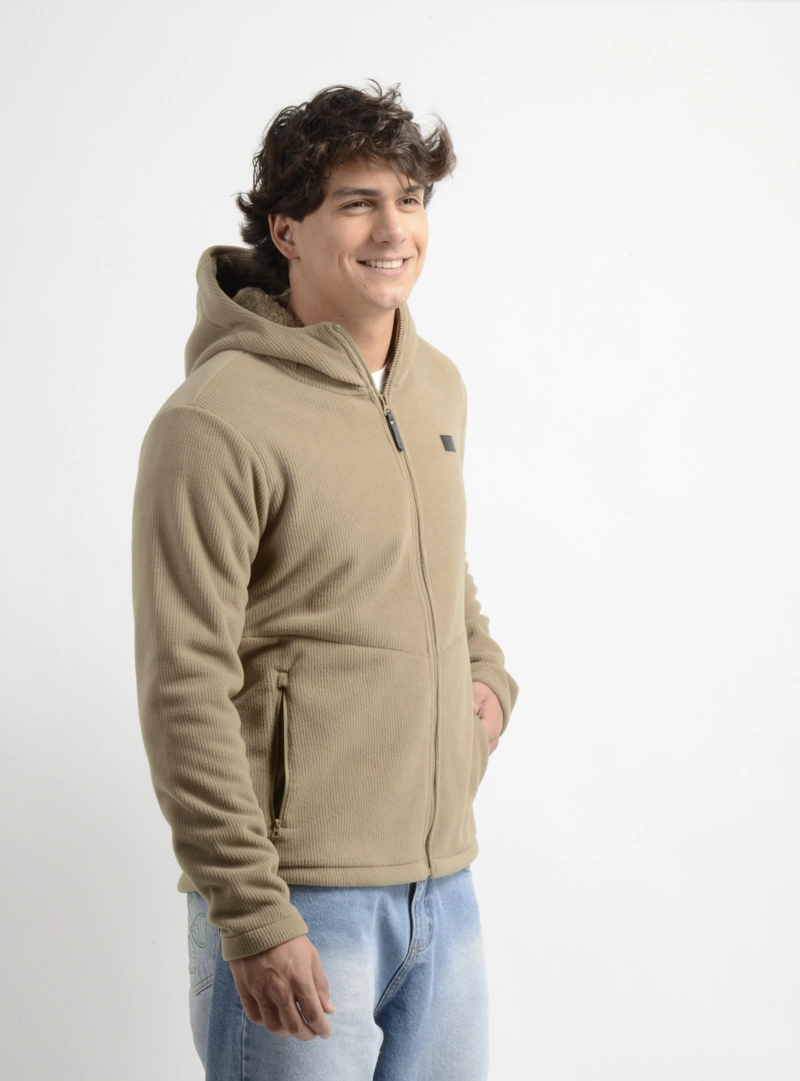 POLERON POLAR ACANALADO VENTURE CAFE  CLARO - 4