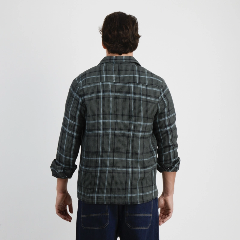CAMISA MANGA LARGA WAFFLE CLAYTON VERDE OSCURO - 2