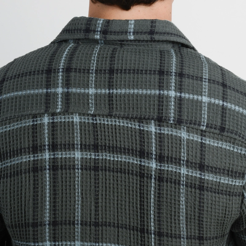 CAMISA MANGA LARGA WAFFLE CLAYTON VERDE OSCURO - 6