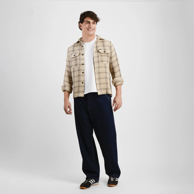 CAMISA MANGA LARGA WAFFLE REPUBLIC BEIGE - 3