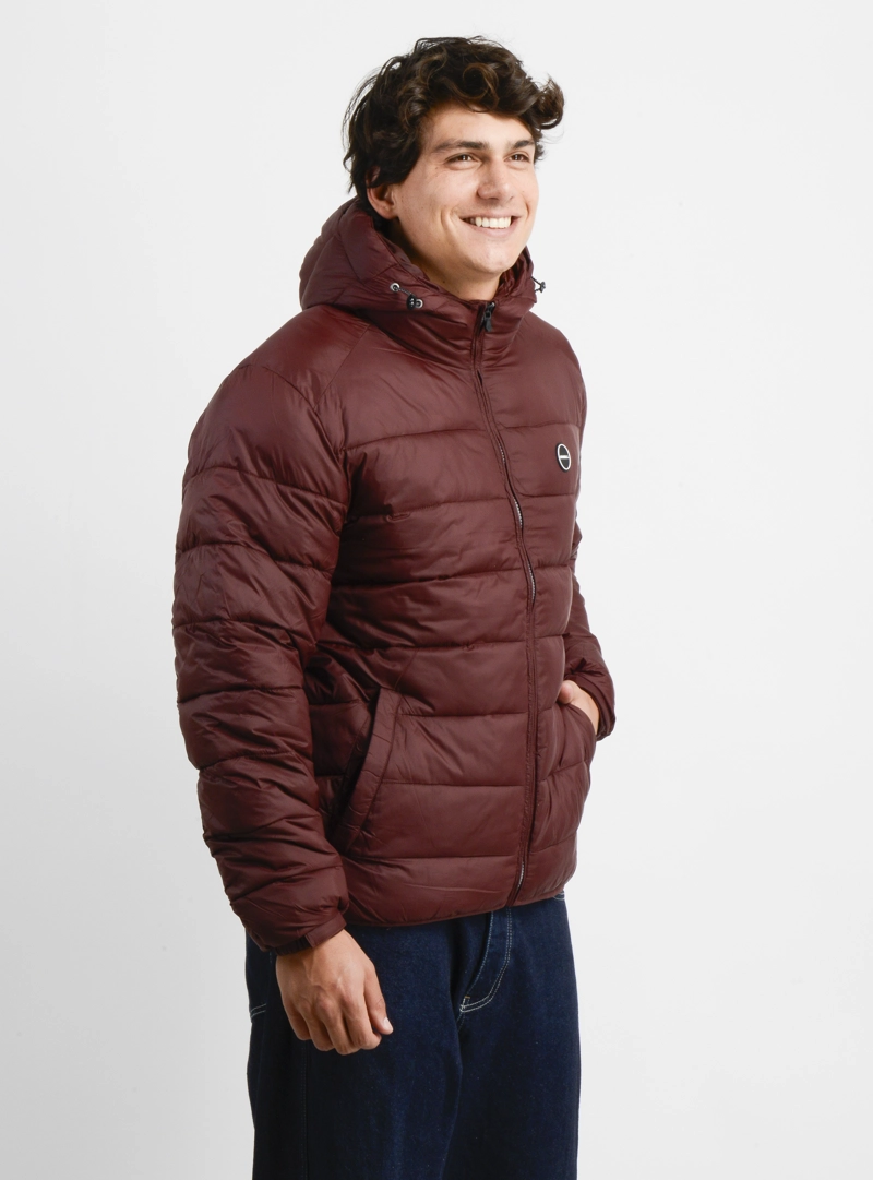 PARKA GLASSY PUFF ROJO OSCURO - 4