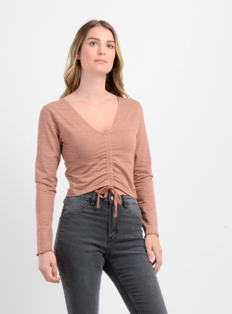 POLERA MANGA LARGA LEANNE CAFE COBRE - 4