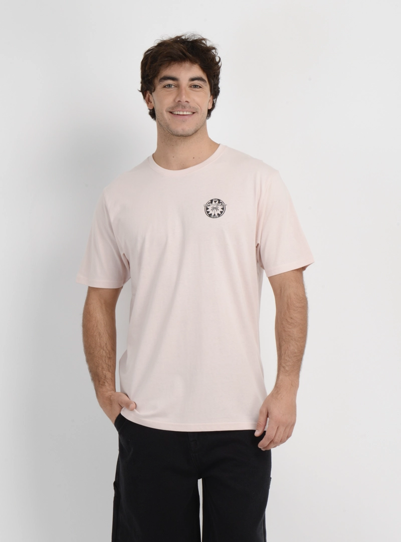 POLERA MANGA CORTA CIRCLE PALM  ROSADO CLARO - 1