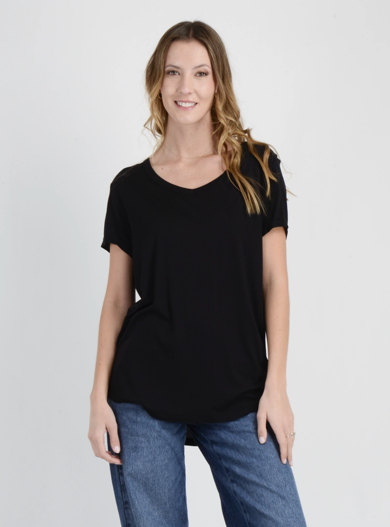 POLERA MANGA CORTA ESSENTIAL  NEGRO - 1