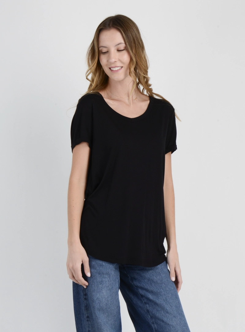 POLERA MANGA CORTA ESSENTIAL  NEGRO - 4