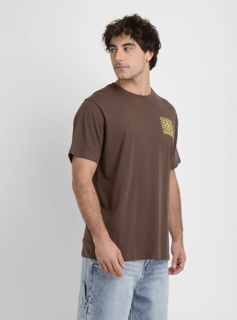 POLERA MANGA CORTA TILE  CAFE OSCURO - 4
