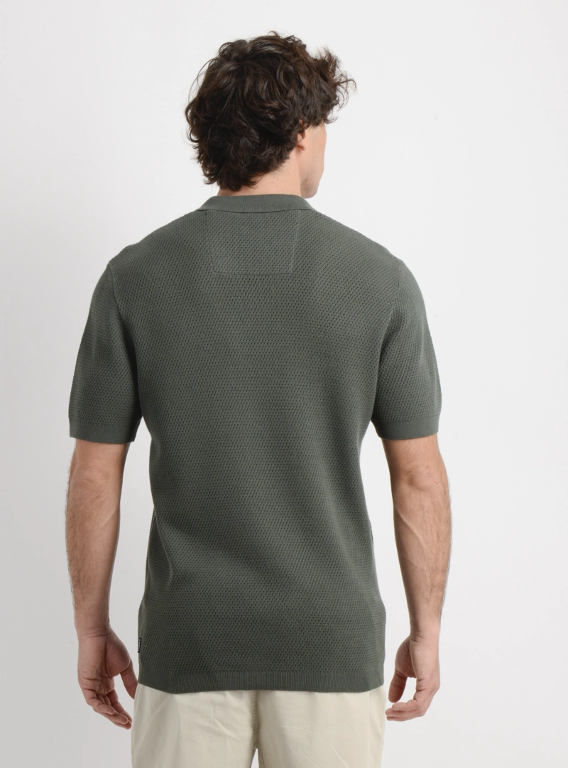 POLERA TEJIDA MANGA CORTA IRIE VERDE OSCURO - 2