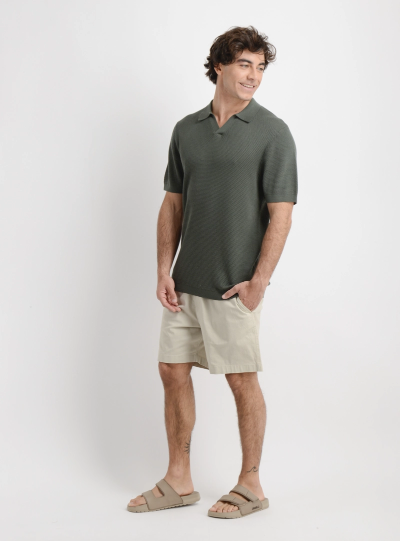 POLERA TEJIDA MANGA CORTA IRIE VERDE OSCURO - 3