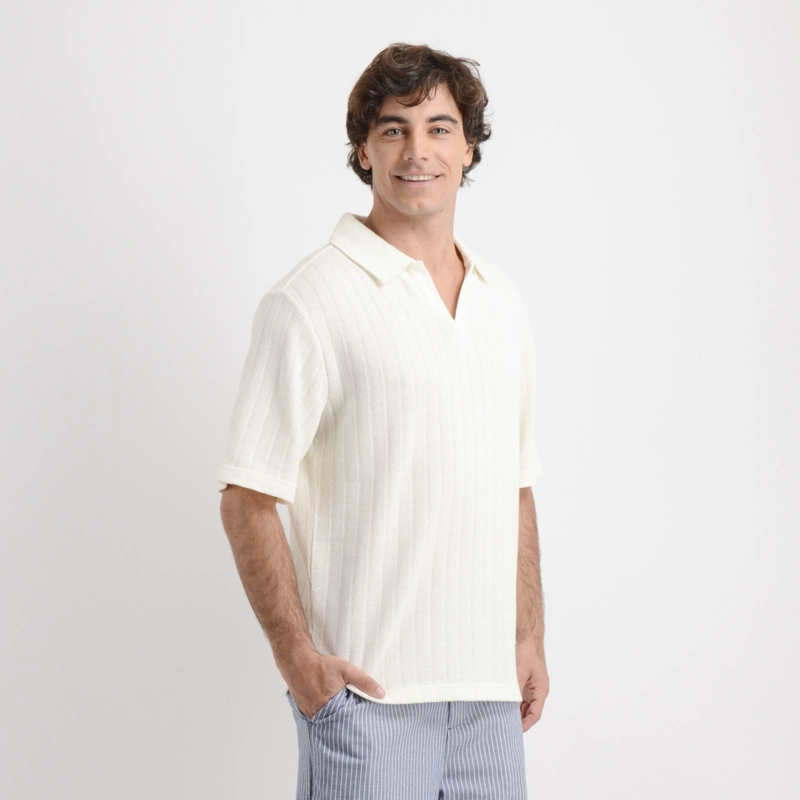 POLERA TEJIDA MANGA CORTA BODHI II BEIGE CLARO - 4