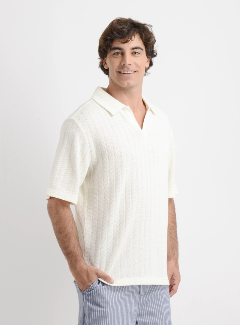 POLERA TEJIDA MANGA CORTA BODHI II BEIGE CLARO - 4