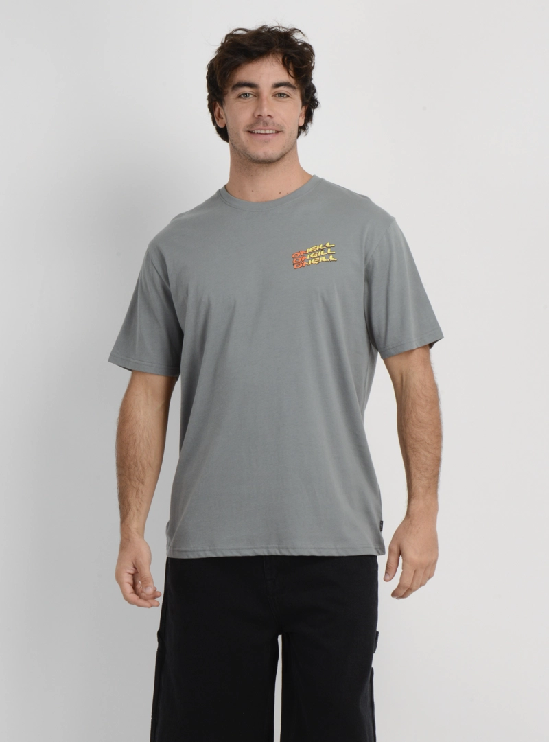 POLERA MANGA CORTA CIRCLE FREAK  GRIS OSCURO - 1