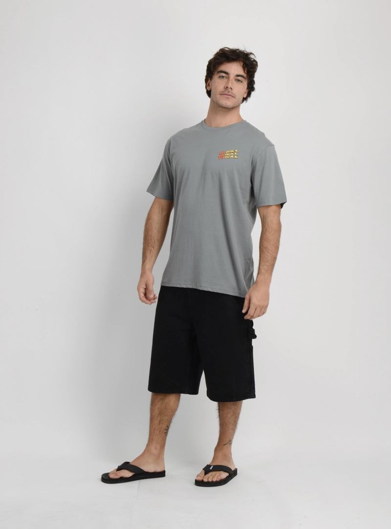 POLERA MANGA CORTA CIRCLE FREAK  GRIS OSCURO - 3