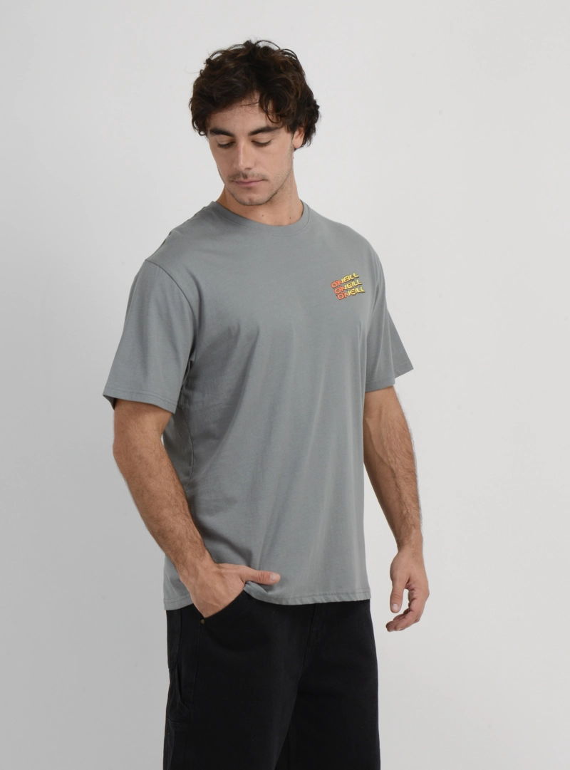 POLERA MANGA CORTA CIRCLE FREAK  GRIS OSCURO - 4