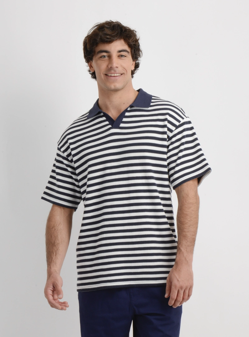 POLERA TEJIDA MANGA CORTA OG PREZLEY AZUL - 1