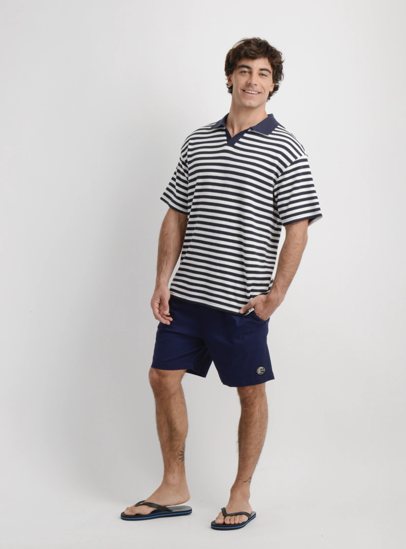 POLERA TEJIDA MANGA CORTA OG PREZLEY AZUL - 3