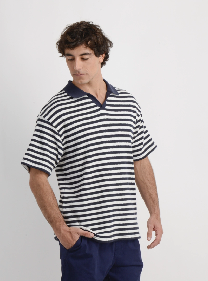 POLERA TEJIDA MANGA CORTA OG PREZLEY AZUL - 4