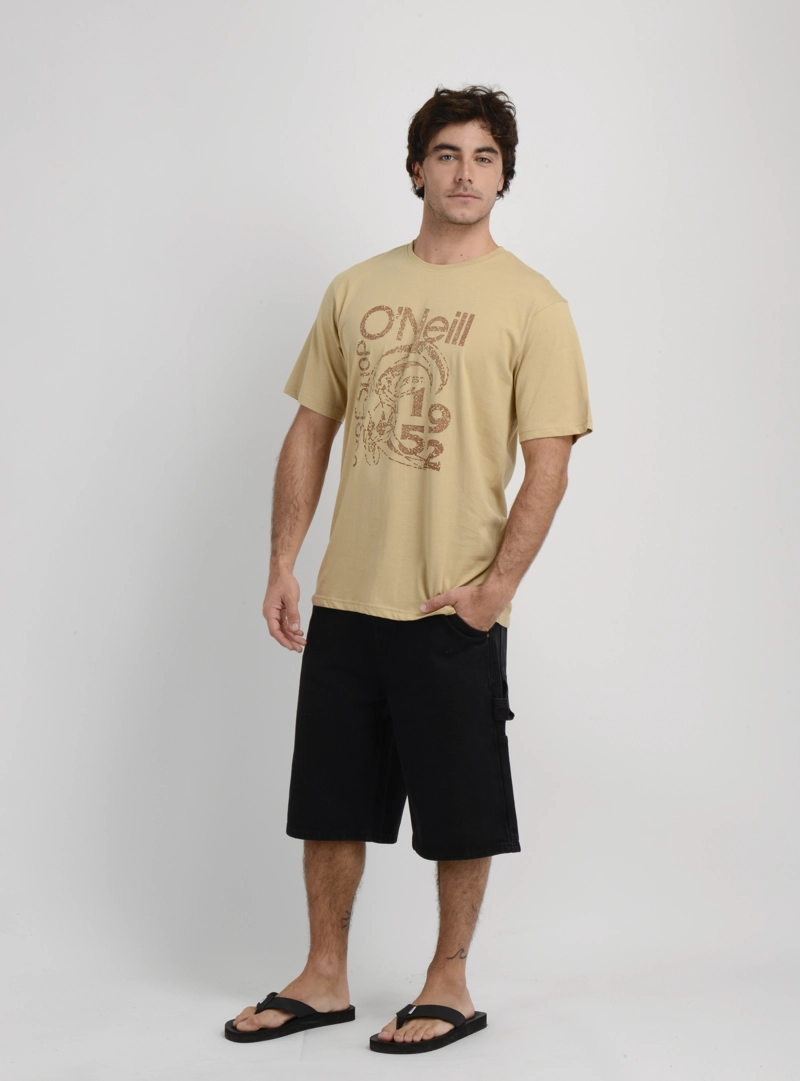 POLERA MANGA CORTA OG CIRCLE SURFER  BEIGE OSCURO - 3