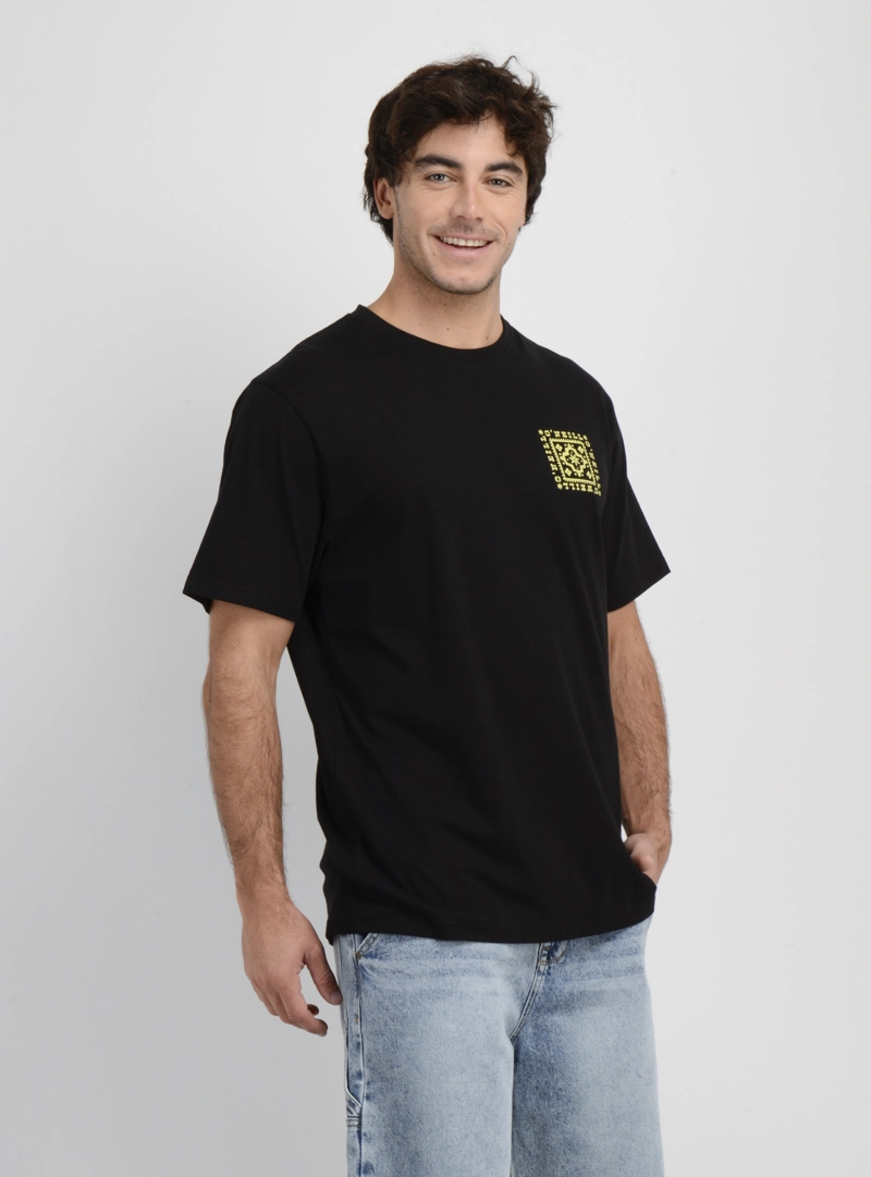 POLERA MANGA CORTA TILE  NEGRO - 4