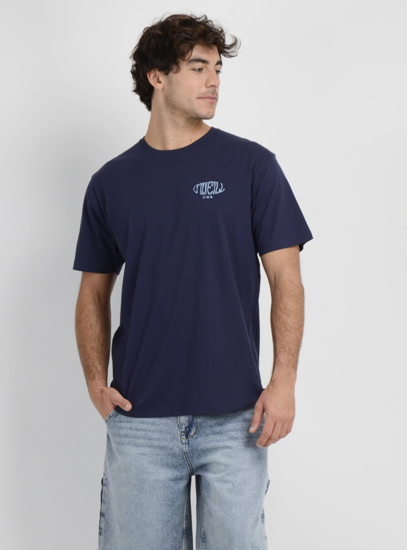 POLERA MANGA CORTA BOX BOARD  AZUL OSCURO - 1