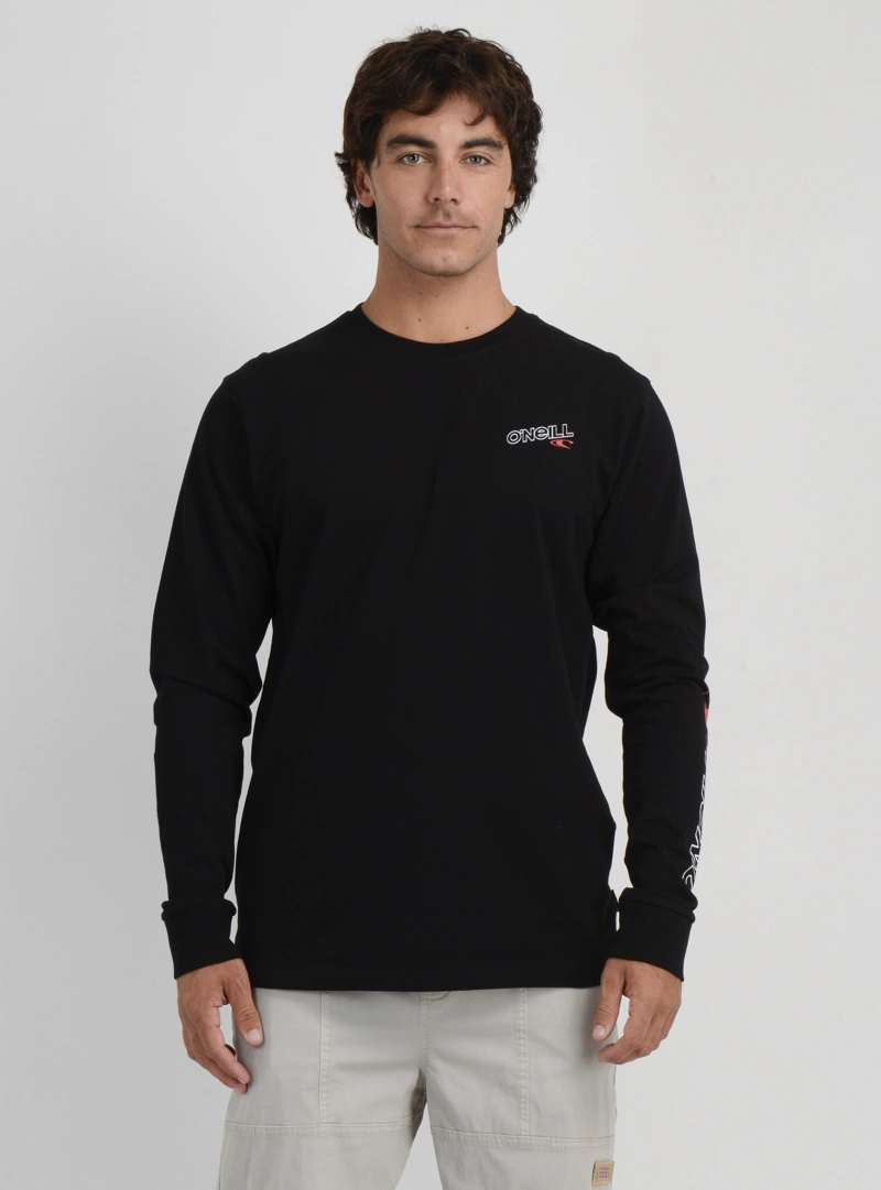 POLERA MANGA LARGA ESSENTIAL 90'S NEGRO - 1