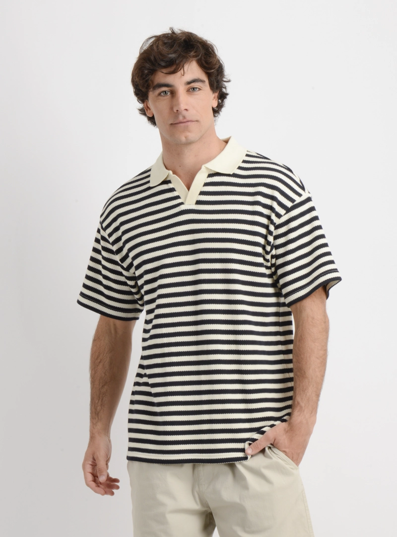 POLERA TEJIDA MANGA CORTA OG PREZLEY BEIGE CLARO - 1