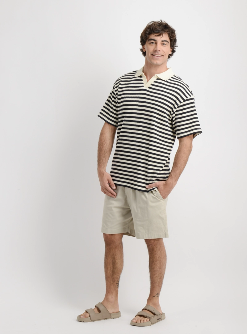 POLERA TEJIDA MANGA CORTA OG PREZLEY BEIGE CLARO - 3