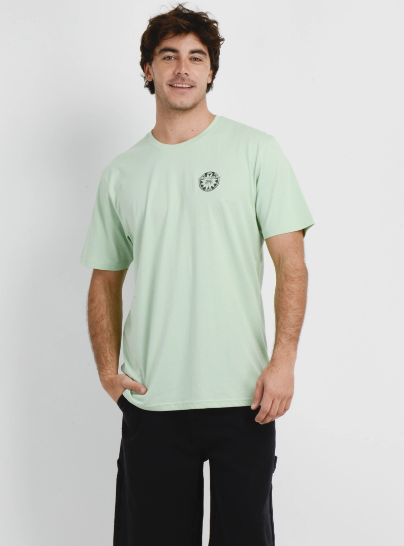POLERA MANGA CORTA CIRCLE PALM  VERDE CLARO - 1