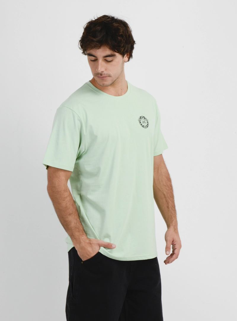 POLERA MANGA CORTA CIRCLE PALM  VERDE CLARO - 4