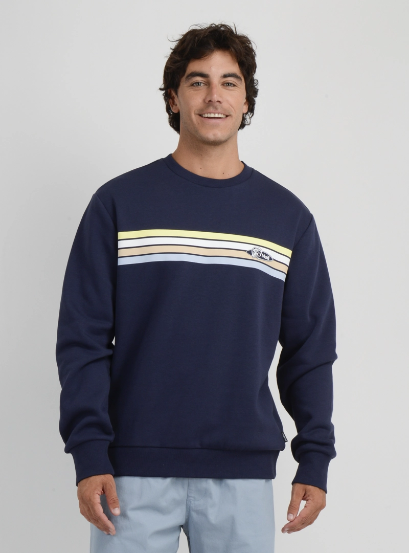 POLERON OG STRIPE CREW AZUL OSCURO - 1