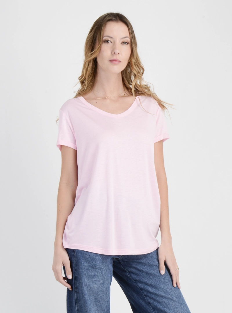POLERA MANGA CORTA ESSENTIAL  ROSADO CLARO - 4