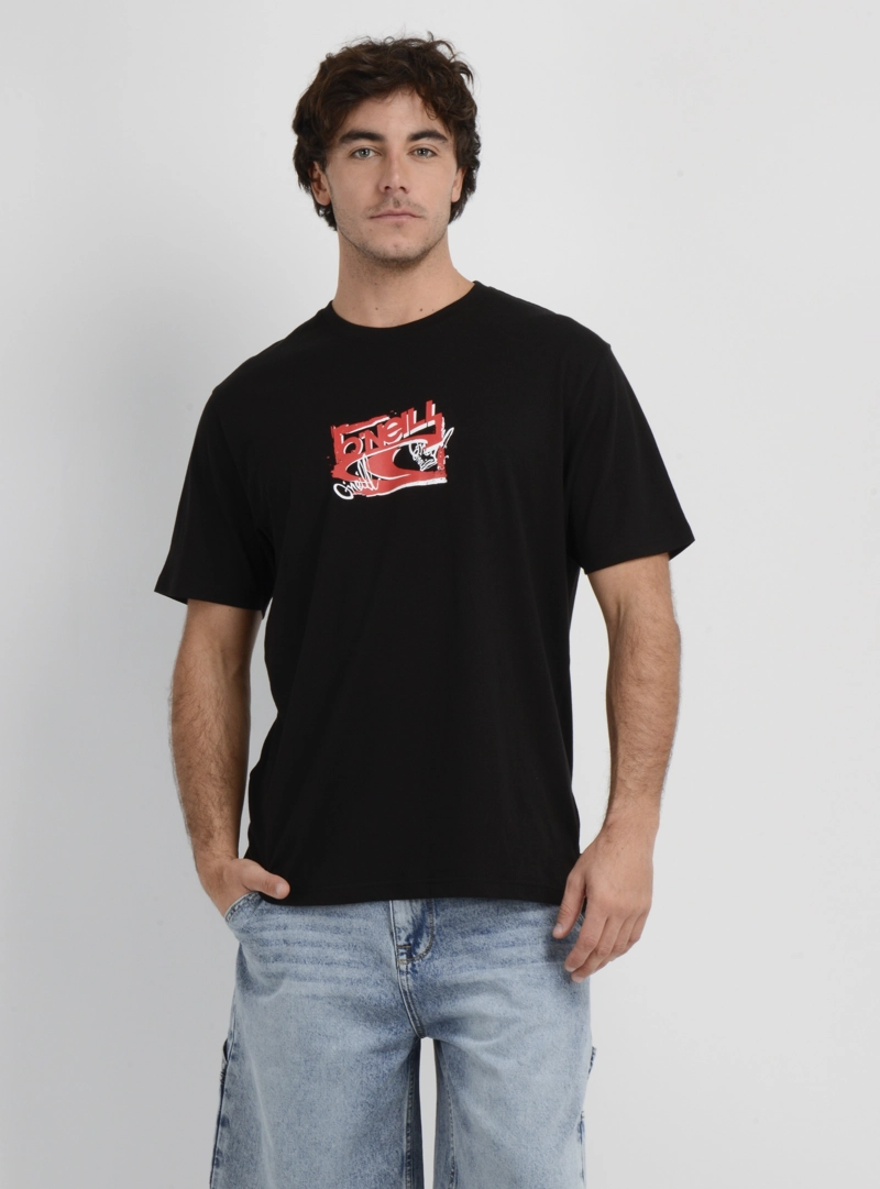 POLERA MANGA CORTA ESSENTIAL 90'S  NEGRO - 1