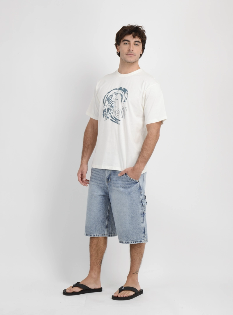 POLERA MANGA CORTA OG CIRCLE SURFER  BEIGE CLARO - 3