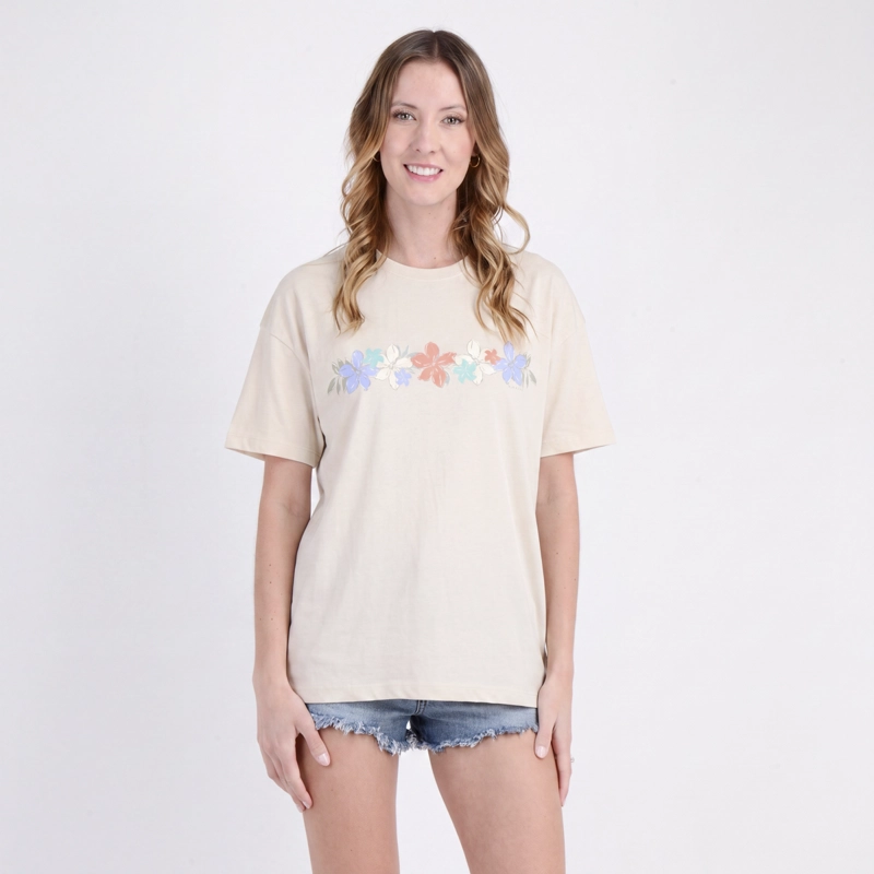POLERA MANGA CORTA ROSALIE  BEIGE CLARO - 1